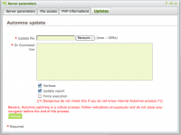 Server settings : updates