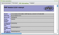 Server settings : PHP configuration informations